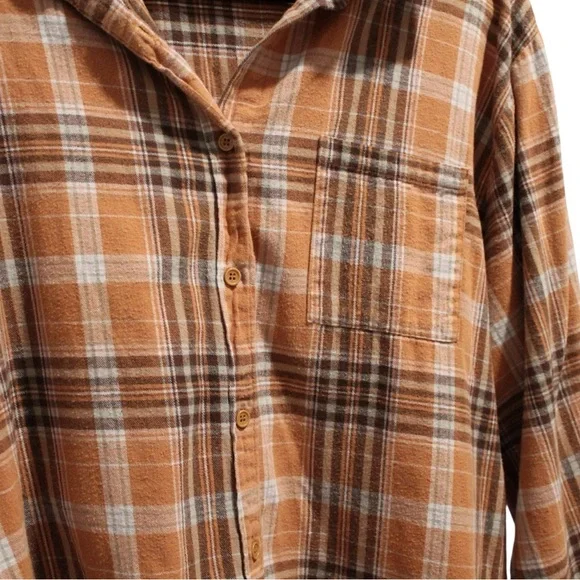 Cotton On Orange Plaid Women's Top - Picture 2 of 8